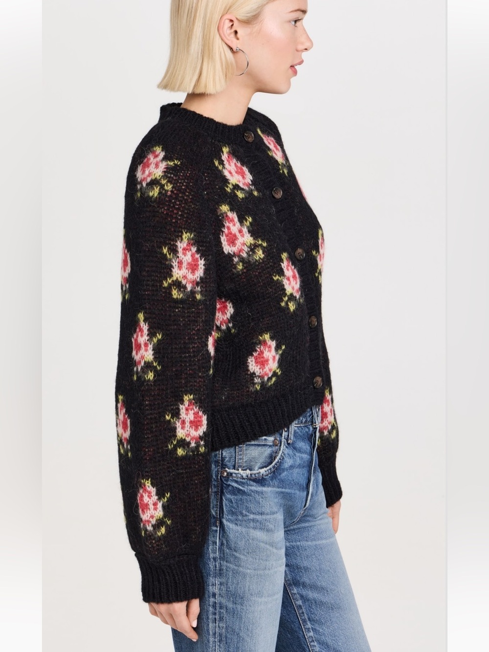 The Great The Carousel Cardigan Black Heirloom Rose Size 1 / Small - Picture 4 of 12